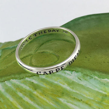 CARPE DIEM SEIZE THE DAY Sterling Silver Ring TRI618 - Jewelry